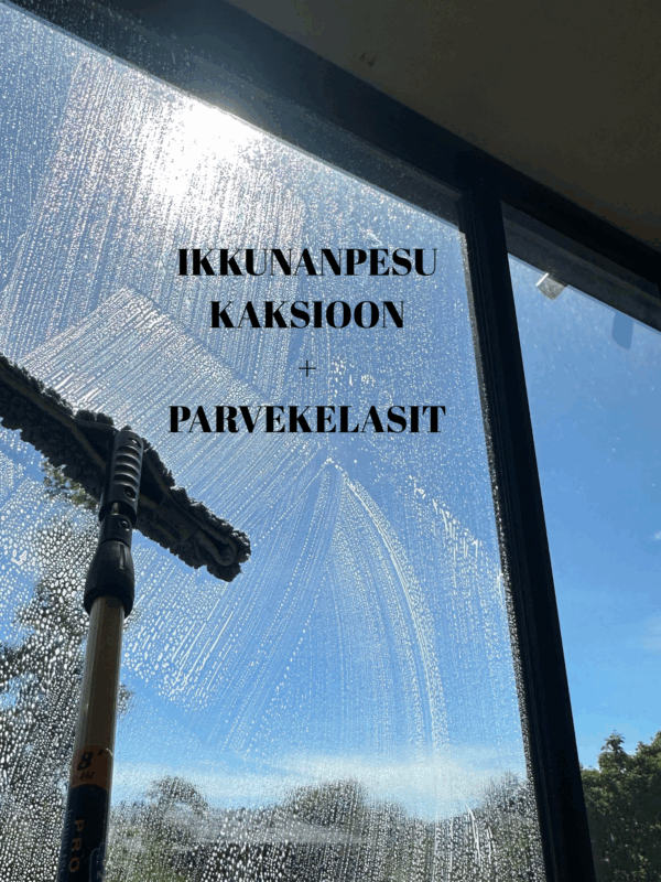 Ikkunanpesu kaksioon + parvekelasit